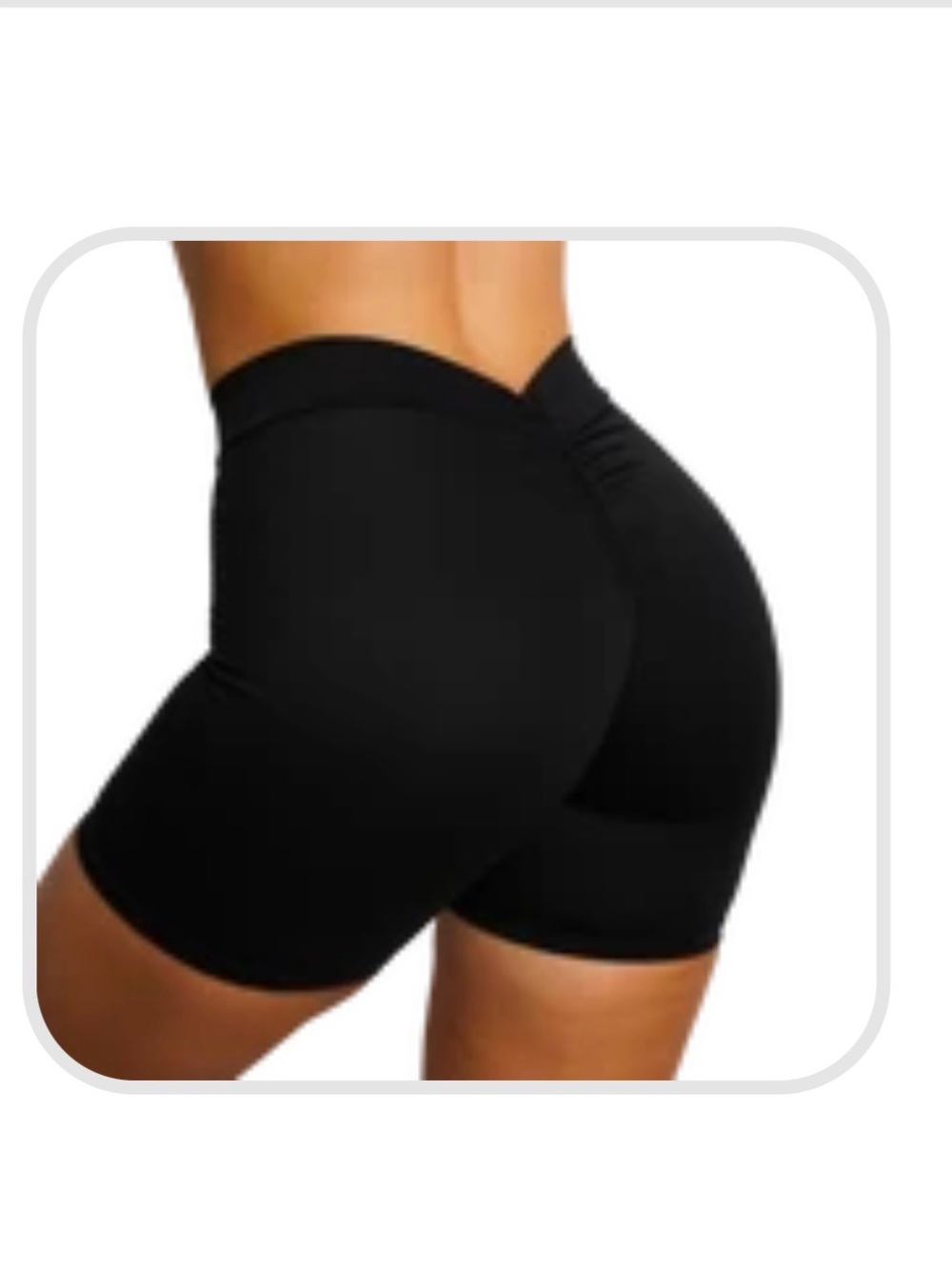High-Waist Black Scrunch Butt Women’s Bike Shorts